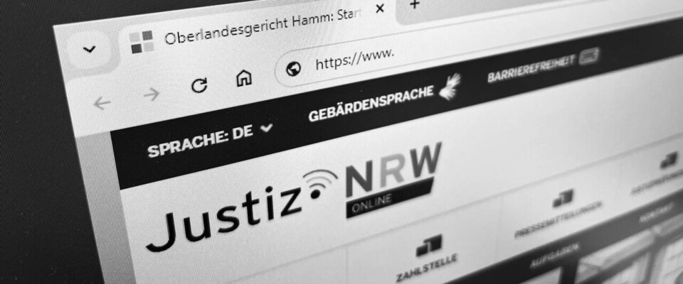 Startseite Homepage Justiz NRW