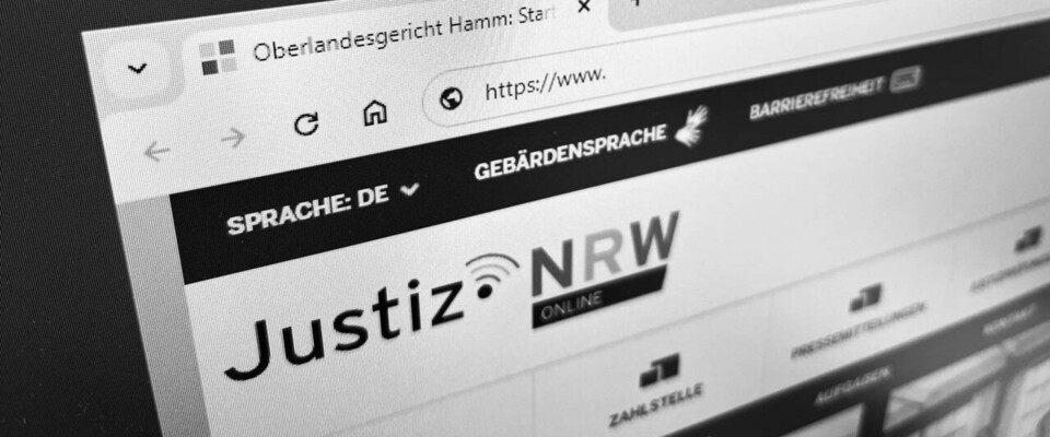 Startseite Homepage Justiz NRW